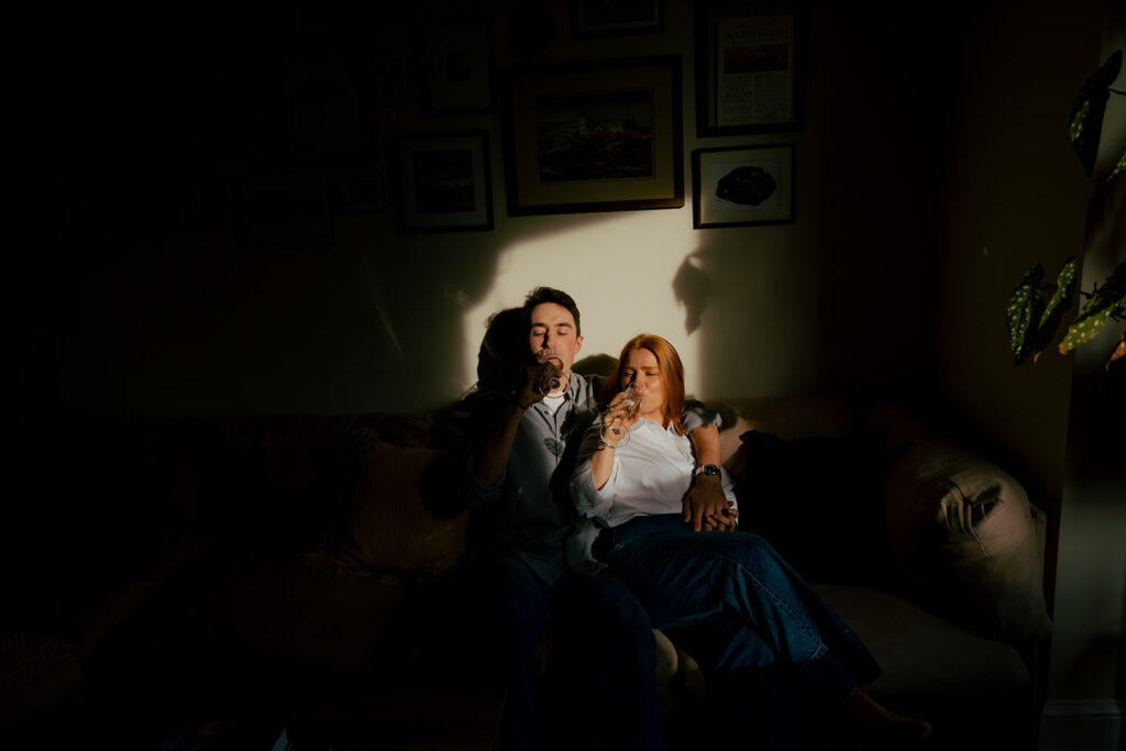 in-home documentary style engagement session