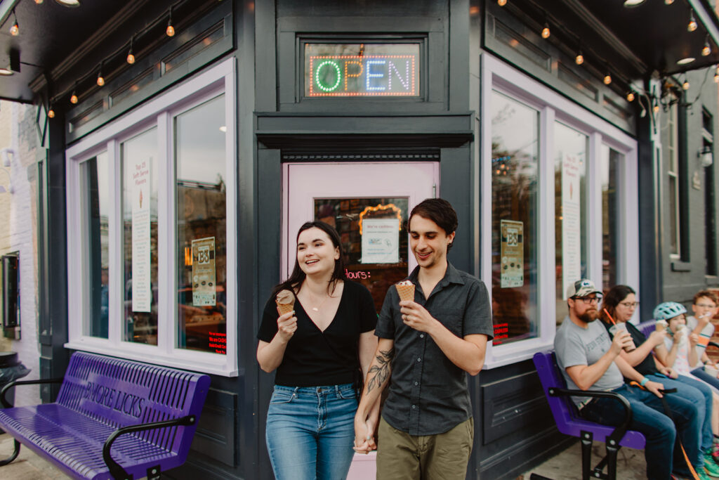 documentary style engagement session at baltimore licks